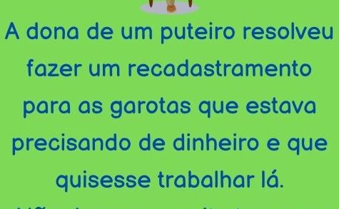 A dona de um puteiro resolveu fazer um recadastramento