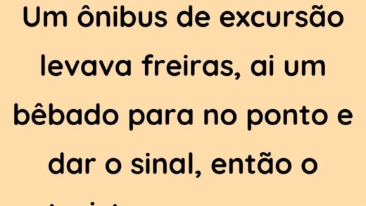 Um ônibus de excursão levava freiras