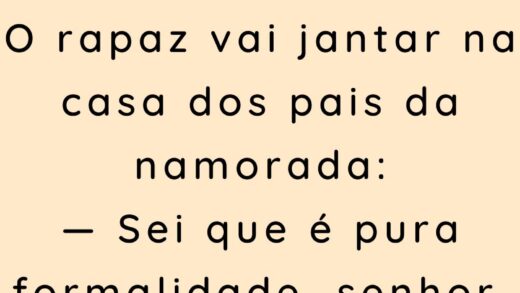 O rapaz vai jantar na casa