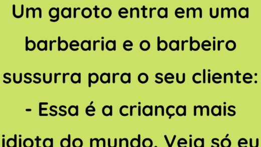 Um garoto entra em uma barbearia