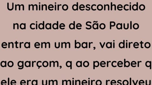 Um mineiro desconhecido na cidade