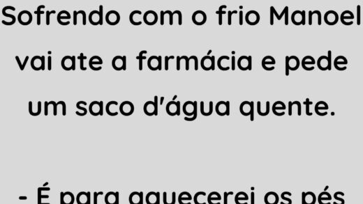 Sofrendo com o frio Manoel vai ate