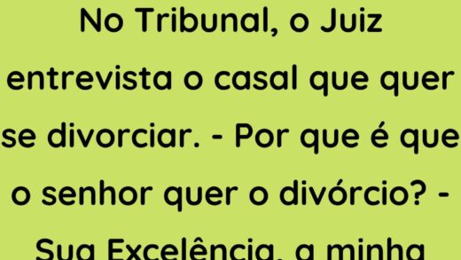 No Tribunal o Juiz entrevista o casal