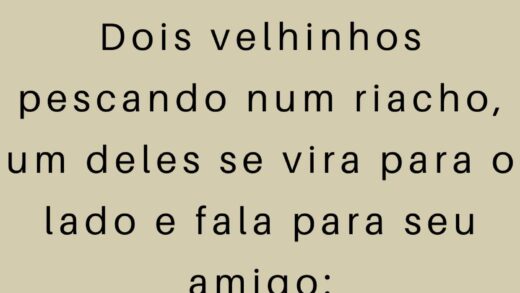 Dois velhinhos pescando num riacho