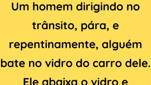 Um homem dirigindo no trânsito