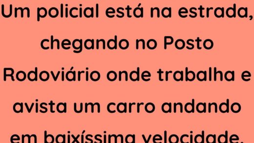 Um policial está na estrada