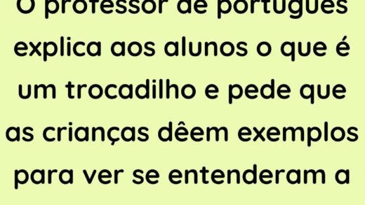 O professor de português explica aos alunos