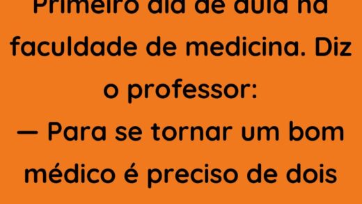 Primeiro dia de aula na faculdade de medicina