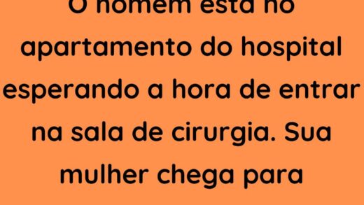 O homem está no apartamento do hospital