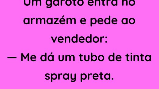 Um garoto entra no armazém e pede ao vendedor