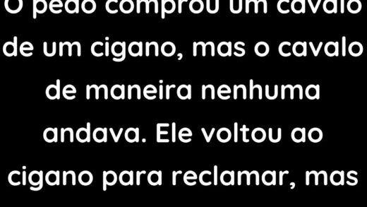 O peão comprou um cavalo de um cigano