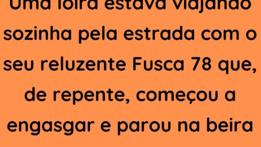 Uma loira estava viajando sozinha pela estrada