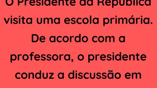 O Presidente da República visita uma escola