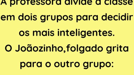 A professora divide a classe em dois grupos para decidir