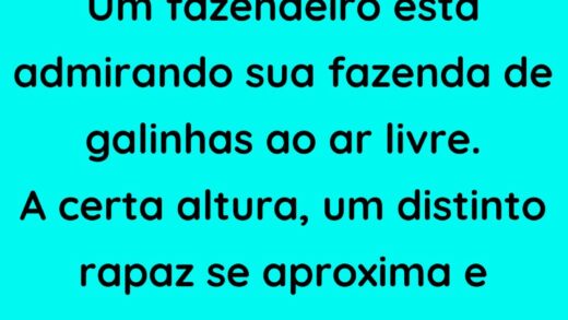 Um fazendeiro está admirando sua fazenda