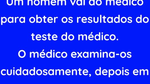 Um homem vai ao médico para obter os resultados