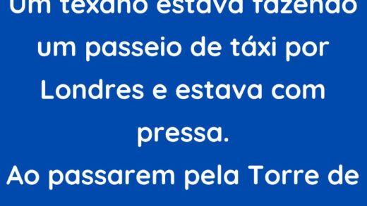 Um texano estava fazendo um passeio de táxi