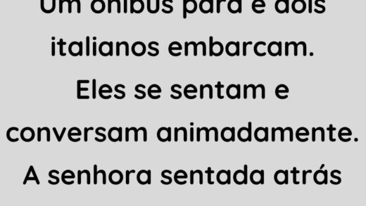 Um ônibus para e dois italianos