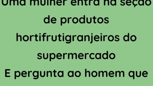 Uma mulher entra na seção de produtos hortifrutigranjeiros do supermercado