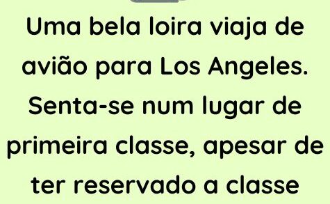 Uma bela loira viaja de avião para Los Angeles