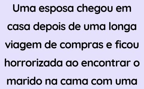 Uma esposa chegou em casa depois de uma longa viagem de compras