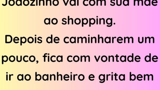 Joãozinho vai com sua mãe ao shopping Leia mais em