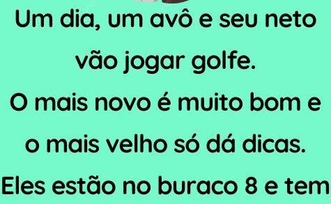 Um avô e seu neto vão jogar golfe