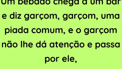 Um bêbado chega a um bar e diz garçom