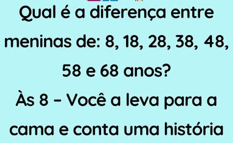 Qual é a diferença entre as idades das meninas