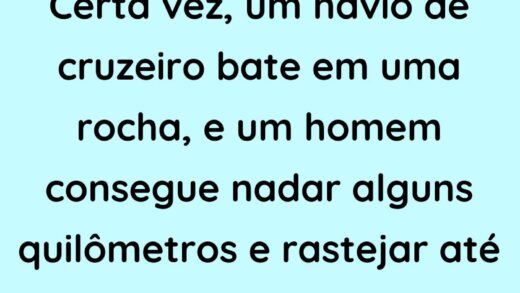 Um navio de cruzeiro uma vez bateu em uma rocha